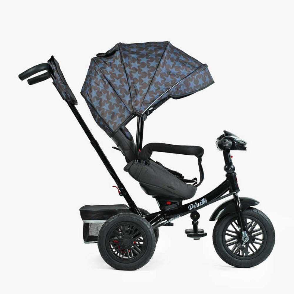 Велосипед 3-х кол. 8066/107-10 BestTrike "Perfetto" поворотне сидіння, колеса гумові надувні, кошик, фара музична, USB, Bluetooth, в коробці