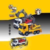 Машина музична 687-54 A (24/2) 2 види, "Екскаватор", підсвічування, звукові ефекти, рухомі деталі, інерція, в коробці