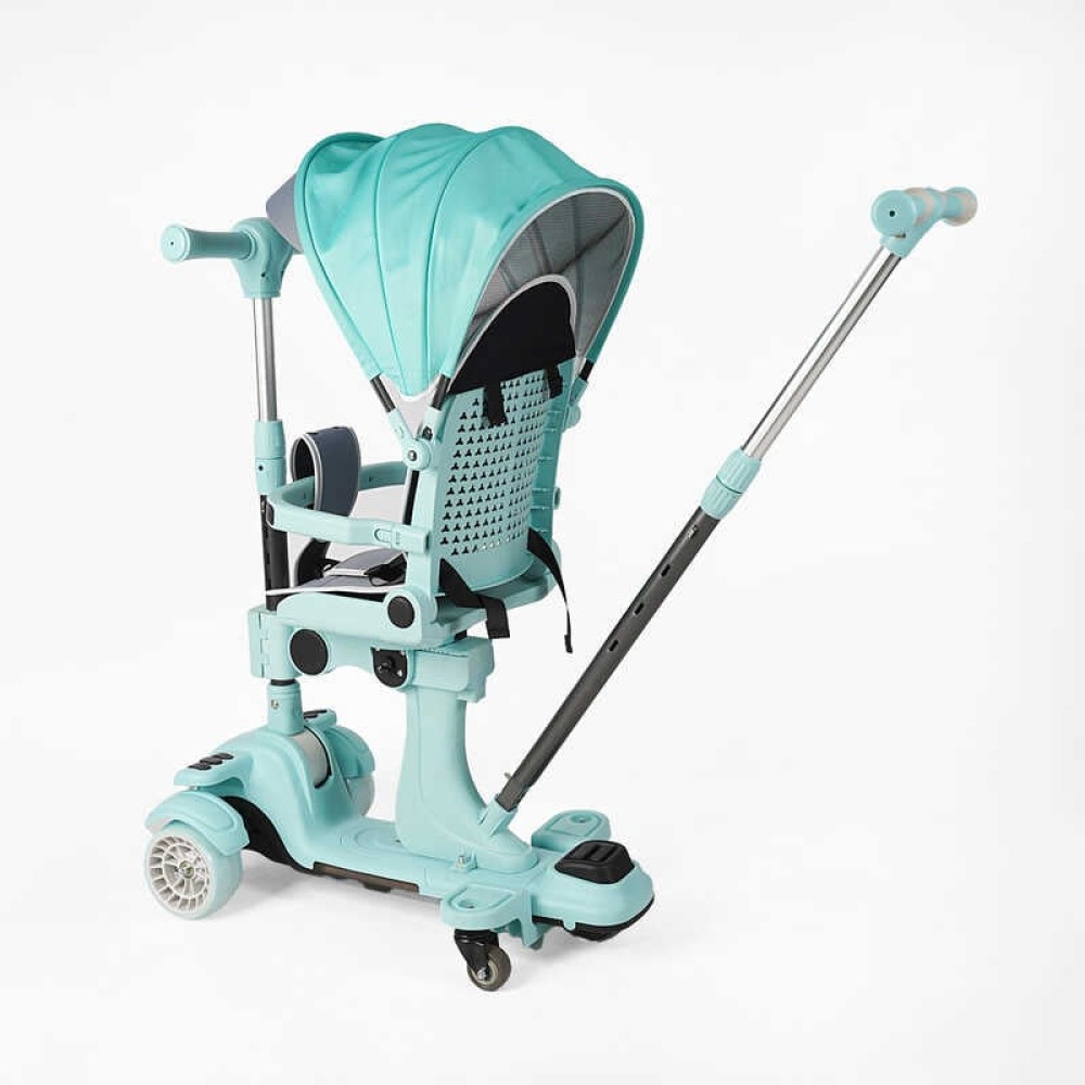 Самокат 5в1 "Skyper" BL-94617 (4) колеса PU125х40 мм зі світлом, з капюшоном, поворотне сидіння, з ДОП. КОЛЕСАМИ, захисний бампер, в коробці