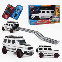 Джип музичний S 977-121 Штрих = 60242 (36/2) БІЛИЙ, звук, світло, інерція, машинки в комплекті, в коробці