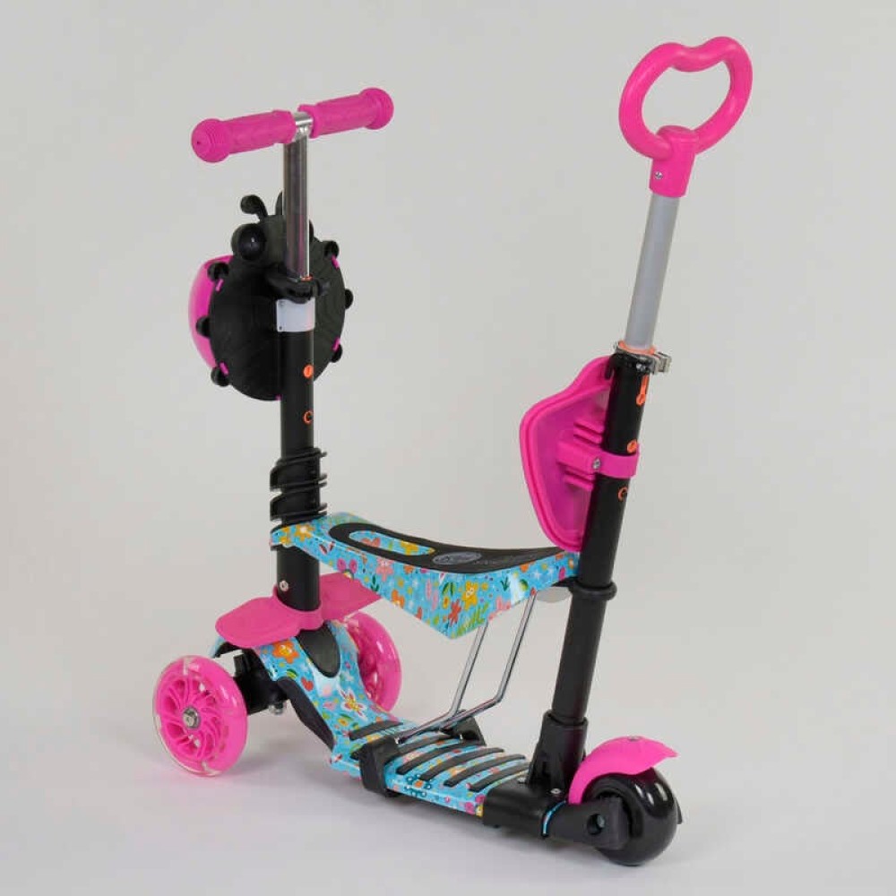 Самокат 5в1 26901 Best Scooter, АБСТРАКЦІЯ, PU колеса, ПІДСВІЧУВАННЯ КОЛІС, в коробці