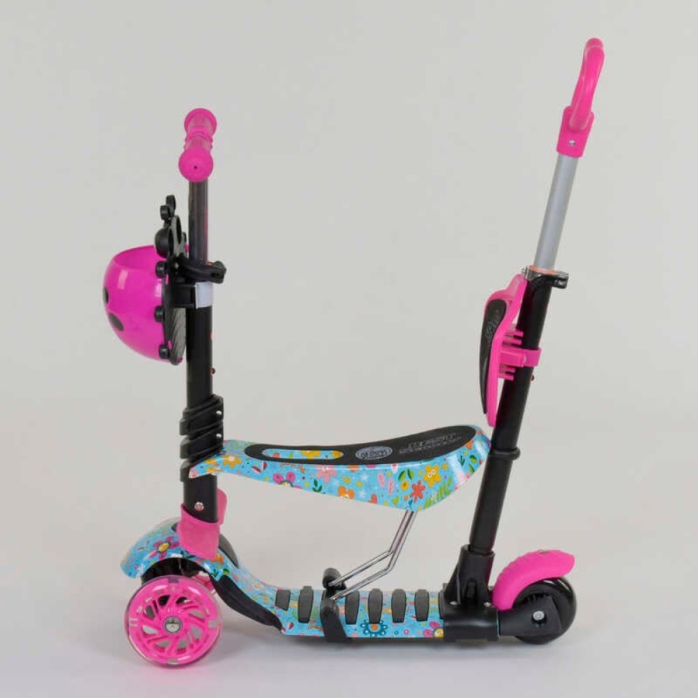 Самокат 5в1 26901 Best Scooter, АБСТРАКЦІЯ, PU колеса, ПІДСВІЧУВАННЯ КОЛІС, в коробці