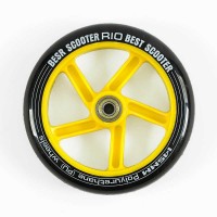 Колесо для самоката WH-6120/145 (35) ЦІНА ЗА 2 ШТУКИ В УПАКОВЦІ, матеріал PU, діаметр 145мм, колір ЖОВТИЙ, з підшипниками
