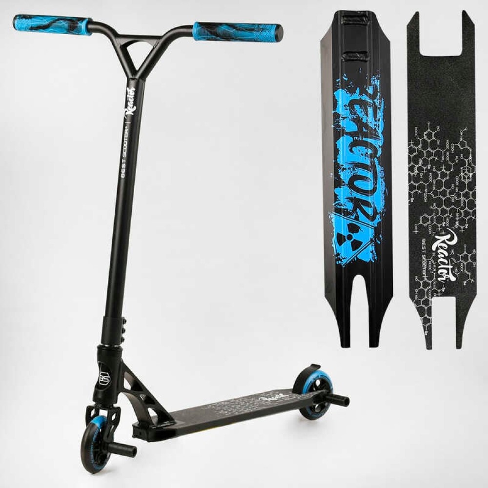 Самокат трюковий RC-11108 Best Scooter (4) Reactor HIC-система, ПЕГИ, алюмінієвий диск та дека, колеса PU, d=110 мм, ширина керма 55 см