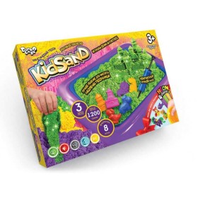 гр Кінетичний пісок "KidSand" 1200г + пісочниця KS-02-02 U (5) "Danko Toys", 8 формочок