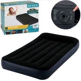 Intex Велюр матрац з підголовником 64146 ND (3) 99х191х25см, із вбудованим насосом 220 V, одномісний, максимальне навантаження 136кг