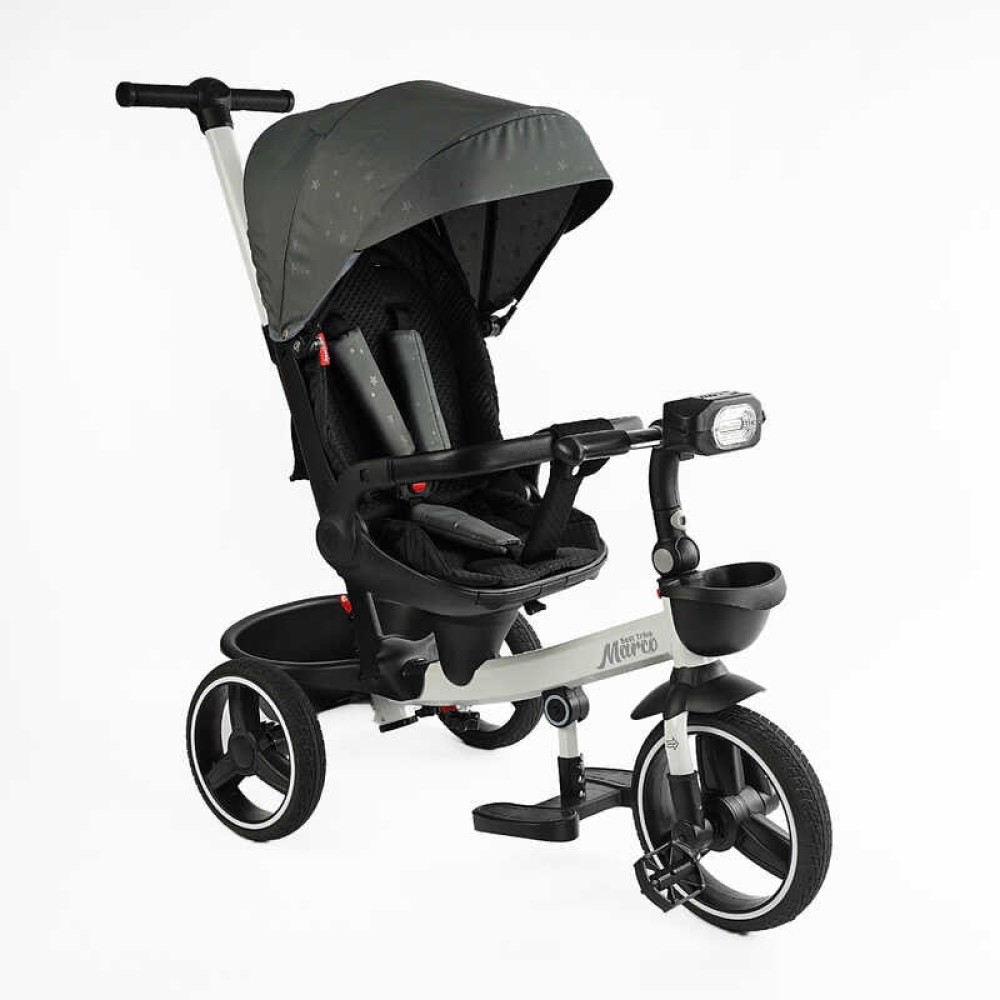 Велосипед 9155/603-85 BestTrike "Marco" поворотне сидіння, складне кермо, колеса з прогумованим PU, кошик, телескопічна ручка, фара музична