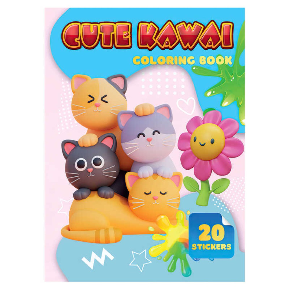 гр Розмальовка 20 наліпок А4: Cute Kawai 9789655323177 (50) 