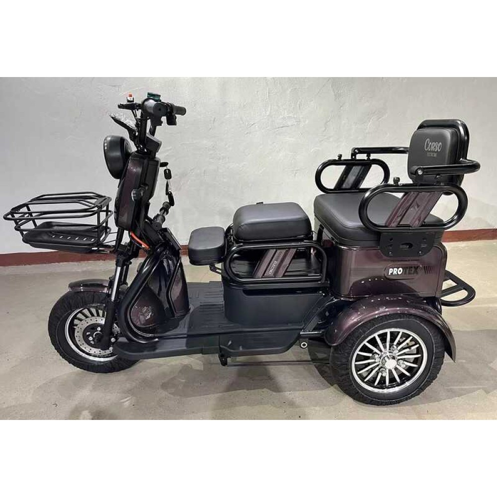 Електричний трицикл Corso «PROTEX» PRX-477100 (1) + 1 ЯЩИК АКУМ двигун 1000W, акумулятор 72V/23Ah, колеса 300-10, в коробці