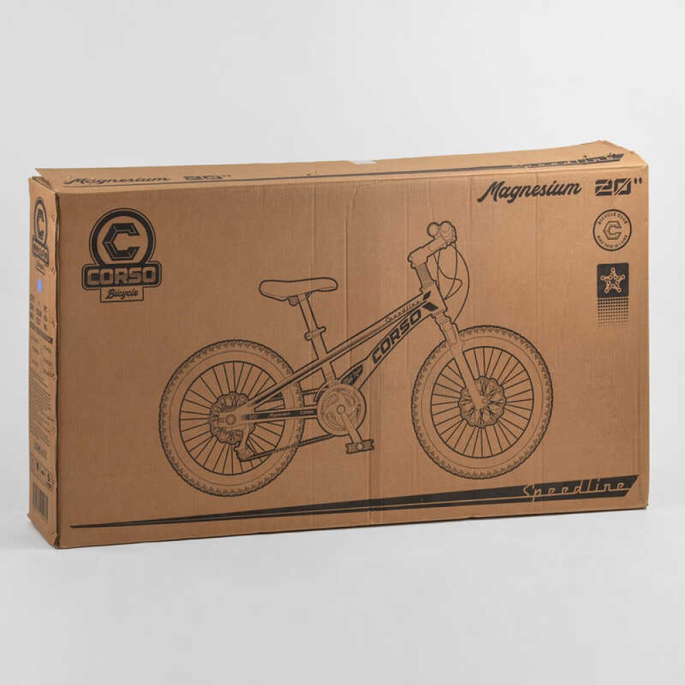​Велосипед спортивний CORSO Speedline MG-56818 20" магнієва рама, 7 швидкостей, Shimano, дискові гальма