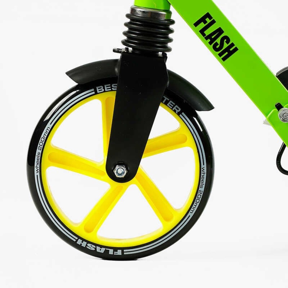 Самокат двоколісний "Best Scooter" FL-20085 (4) сталева рама, ручне гальмо, колеса PU 200 мм, 1 амортизатор передній, в коробці