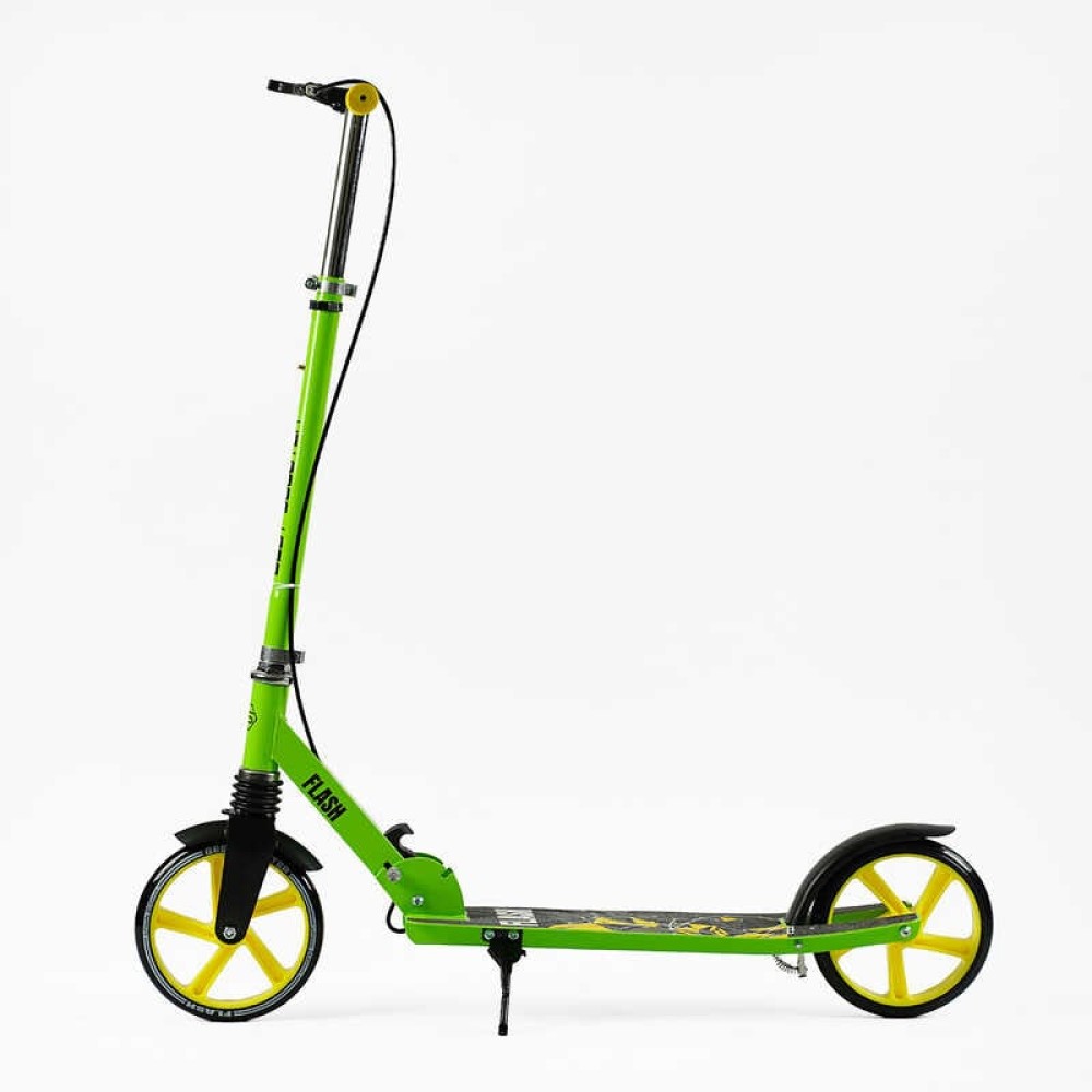 Самокат двоколісний "Best Scooter" FL-20085 (4) сталева рама, ручне гальмо, колеса PU 200 мм, 1 амортизатор передній, в коробці
