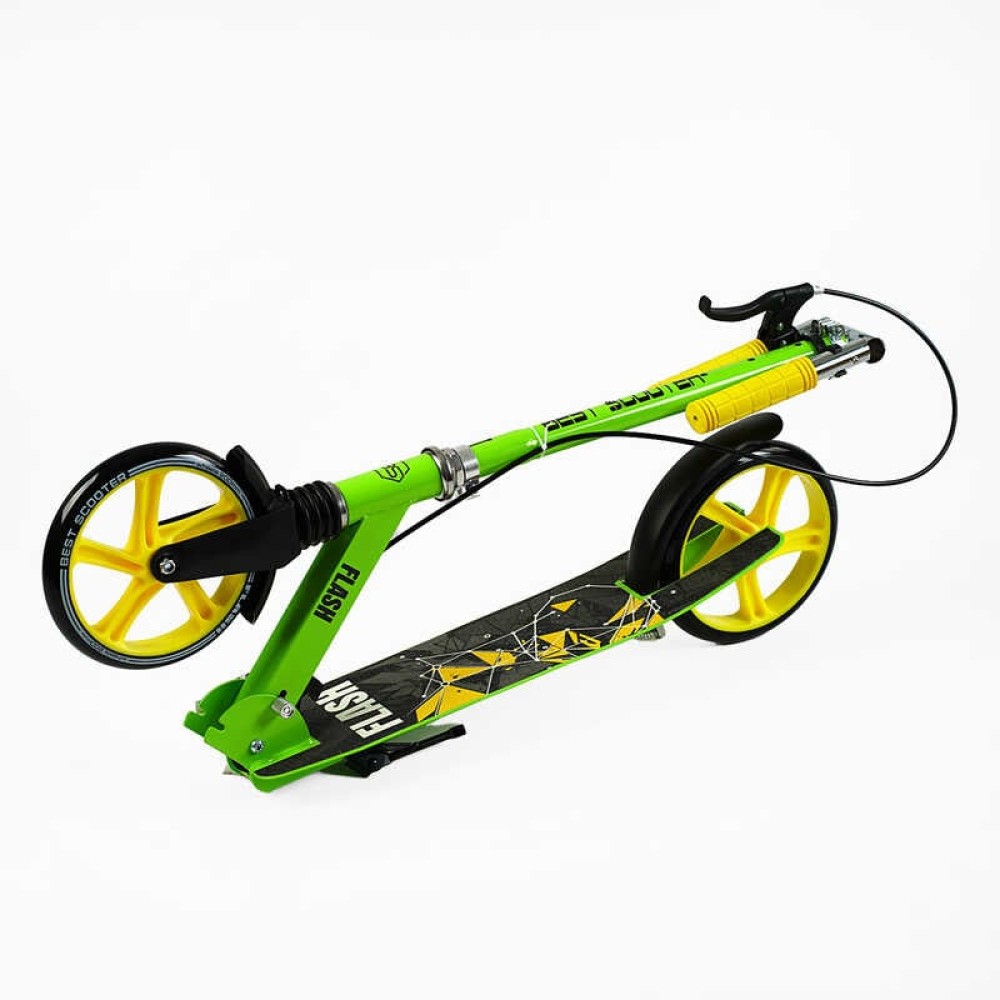 Самокат двоколісний "Best Scooter" FL-20085 (4) сталева рама, ручне гальмо, колеса PU 200 мм, 1 амортизатор передній, в коробці