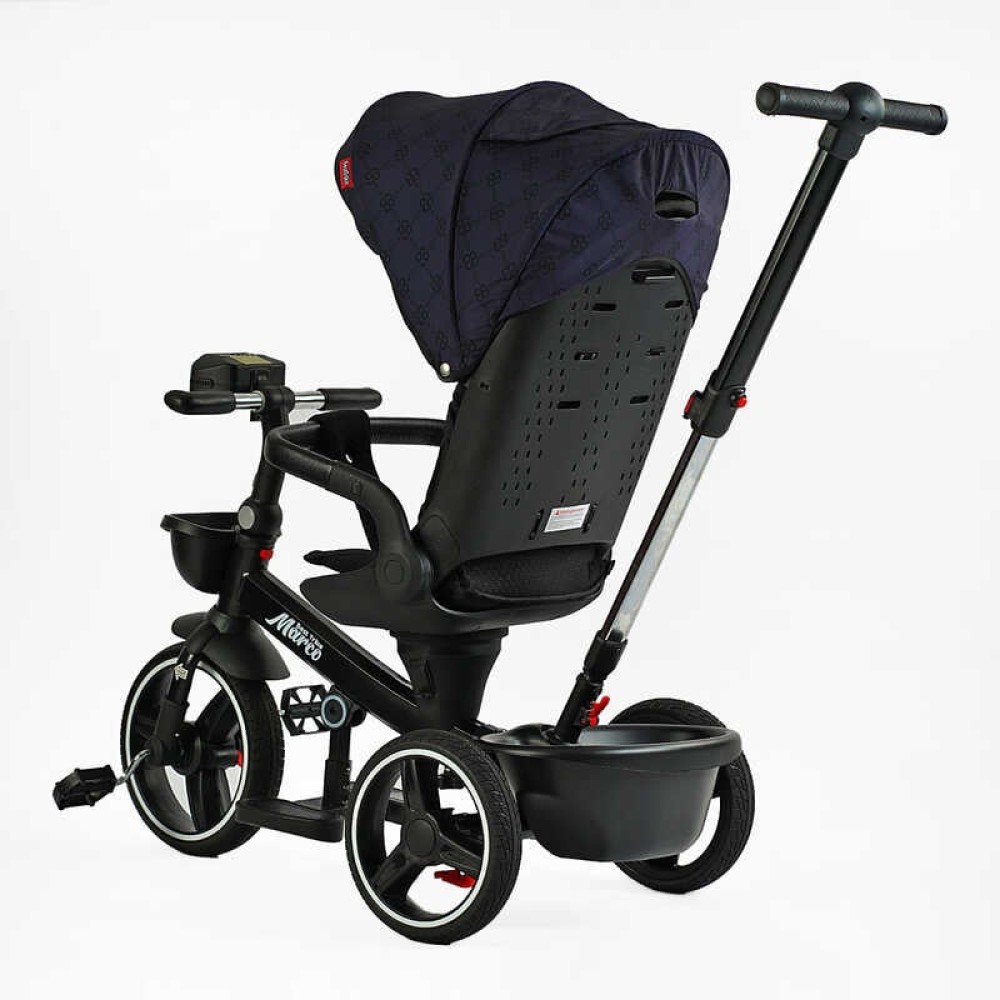 Велосипед 9155/331-09 BestTrike "Marco" поворотне сидіння, складне кермо, колеса з прогумованим PU, кошик, телескопічна ручка, фара музична