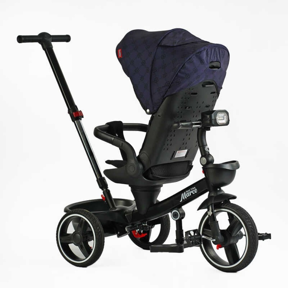 Велосипед 9155/331-09 BestTrike "Marco" поворотне сидіння, складне кермо, колеса з прогумованим PU, кошик, телескопічна ручка, фара музична