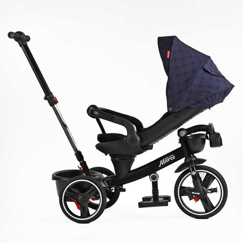 Велосипед 9155/331-09 BestTrike "Marco" поворотне сидіння, складне кермо, колеса з прогумованим PU, кошик, телескопічна ручка, фара музична