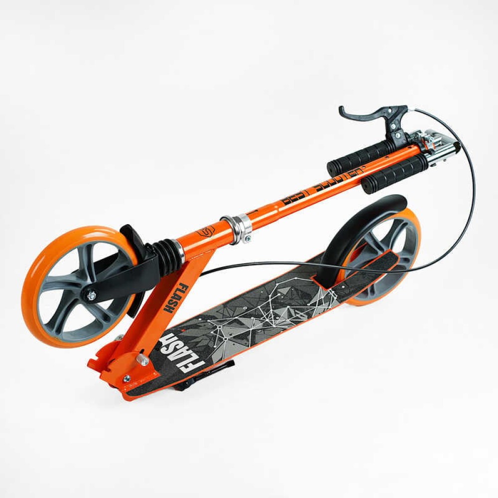 Самокат двоколісний "Best Scooter" FL-80811 (4) сталева рама, ручне гальмо, колеса PU 200мм, 1 амортизатор передній, в коробці