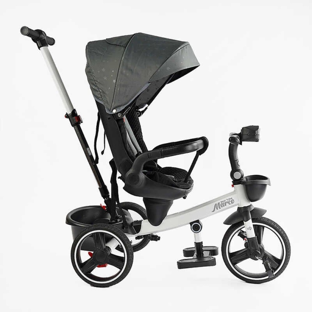 Велосипед 9155/603-85 BestTrike "Marco" поворотне сидіння, складне кермо, колеса з прогумованим PU, кошик, телескопічна ручка, фара музична