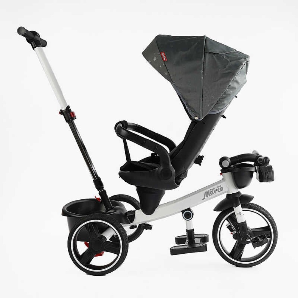 Велосипед 9155/603-85 BestTrike "Marco" поворотне сидіння, складне кермо, колеса з прогумованим PU, кошик, телескопічна ручка, фара музична