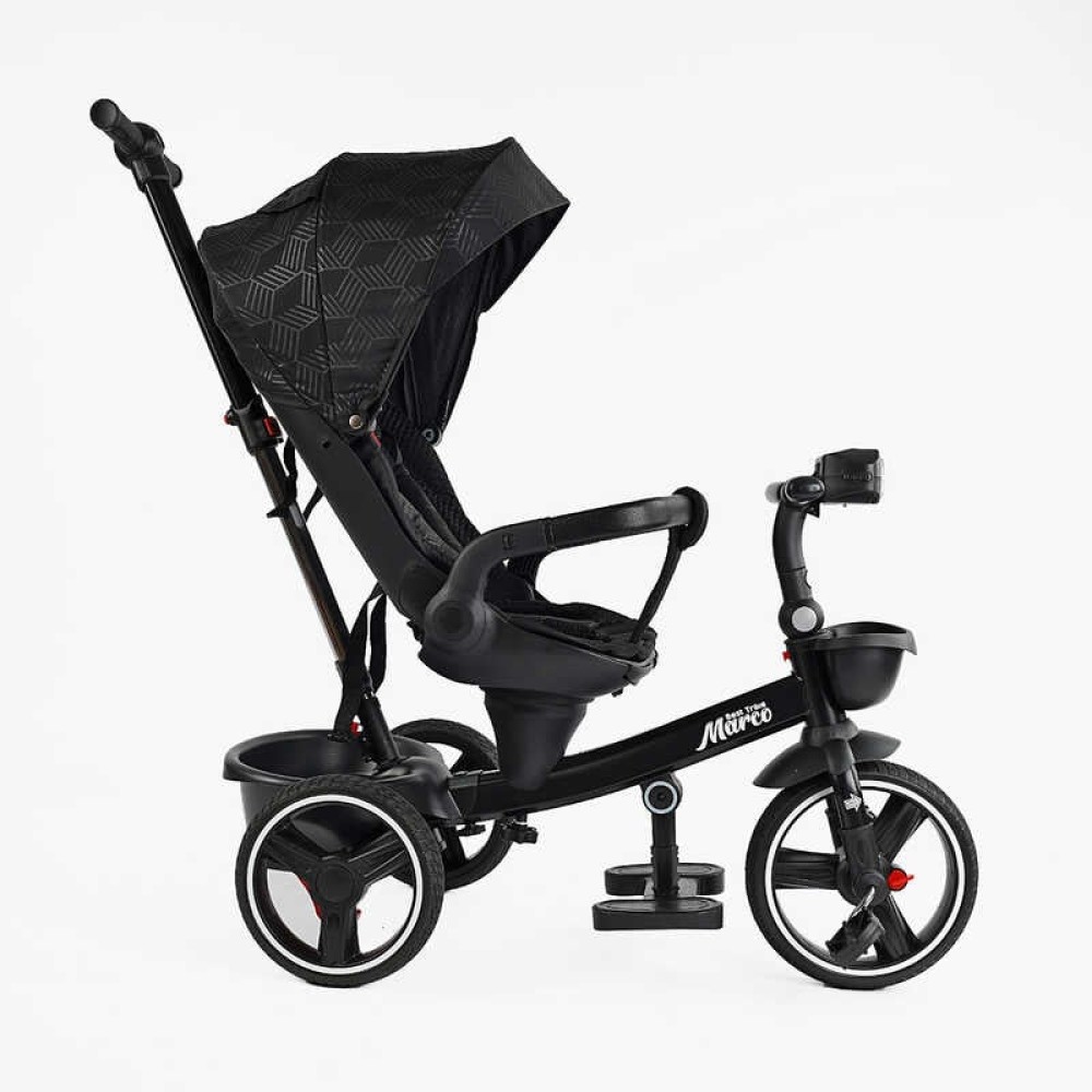 Велосипед 9155/704-15 BestTrike "Marco" поворотне сидіння, складне кермо, колеса з прогумованим PU, кошик, телескопічна ручка, фара музична