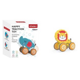 Каталка 58070-78 (96) “Тваринка”, пластикова, рухомі елементи, прорезинені колеса, шнурочок, в коробці