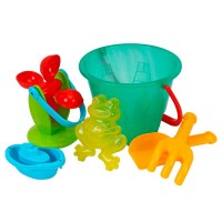 гр Набір для гри з піском 0112 (12) "Technok Toys"", відерце, млин, лопатка, грабельки, форма для піску, в сітці