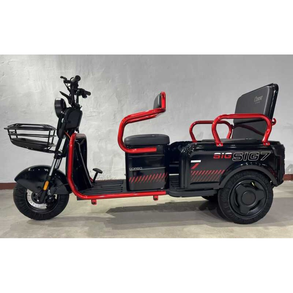 Електричний трицикл Corso SIG-7 SG-447084 1000W 72V/23Ah, 3 місця, колеса 10", LED фари, сигналізація, кошик