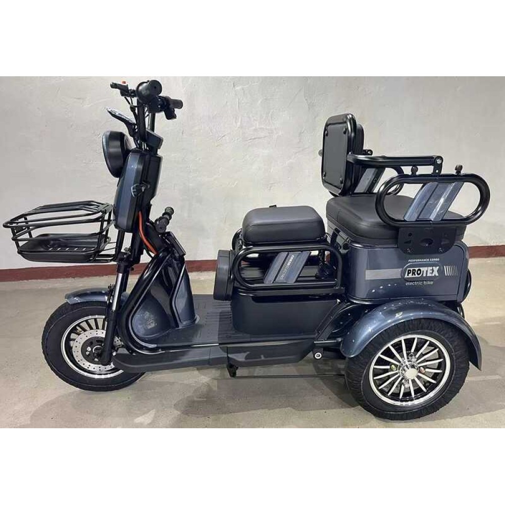 Електричний трицикл Corso «PROTEX» PRX-317019 (1) + 1 ЯЩИК АКУМ двигун 1000W, акумулятор 72V/23Ah, колеса 300-10, в коробці