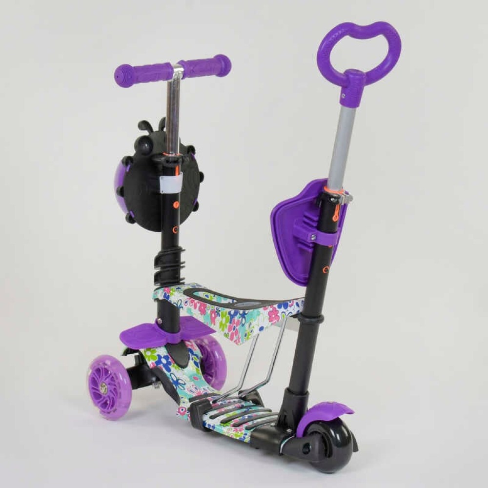 Самокат 5в1 68995 Best Scooter, АБСТРАКЦІЯ, PU колеса, ПІДСВІЧУВАННЯ КОЛІС, в коробці