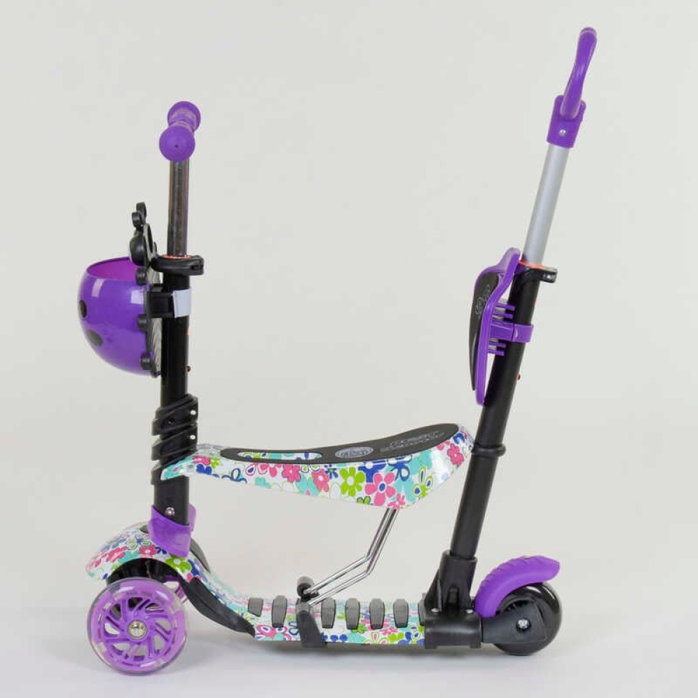 Самокат 5в1 68995 Best Scooter, АБСТРАКЦІЯ, PU колеса, ПІДСВІЧУВАННЯ КОЛІС, в коробці