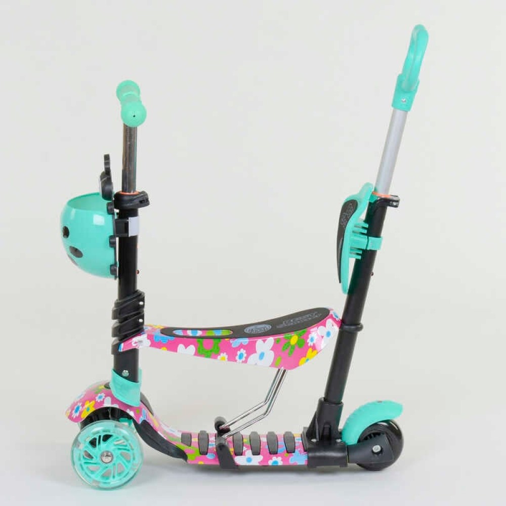 Самокат 5в1 43702 Best Scooter, АБСТРАКЦІЯ, PU колеса, ПІДСВІТКА КОЛІС, в коробці
