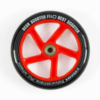Колесо для самоката WH-4055/145 (35) ЦІНА ЗА 2 ШТУКИ В УПАКОВЦІ, матеріал PU, діаметр 145мм, колір ЧЕРВОНИЙ, з підшипниками,