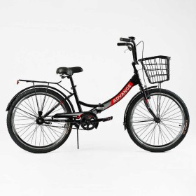 Велосипед складний Corso 24'' Advance AD-24400 + КОШИК, одношвидкісний, складна сталева рама 14'', корзина