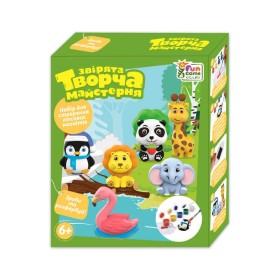гр Творча майстерня 44184 (24) "4FUN Game Club", "Звірята", фарби, форми, гіпс,  в коробці