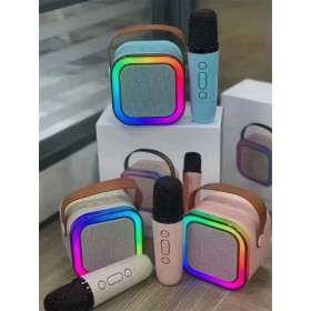 Караоке C 73675 (40) вбудований акумулятор, Bluetooth, 2 макрофони, зміна голосу, підсвічування, в коробці, ВИДАЄТЬСЯ ТІЛЬКИ МІКС ВИДІВ
