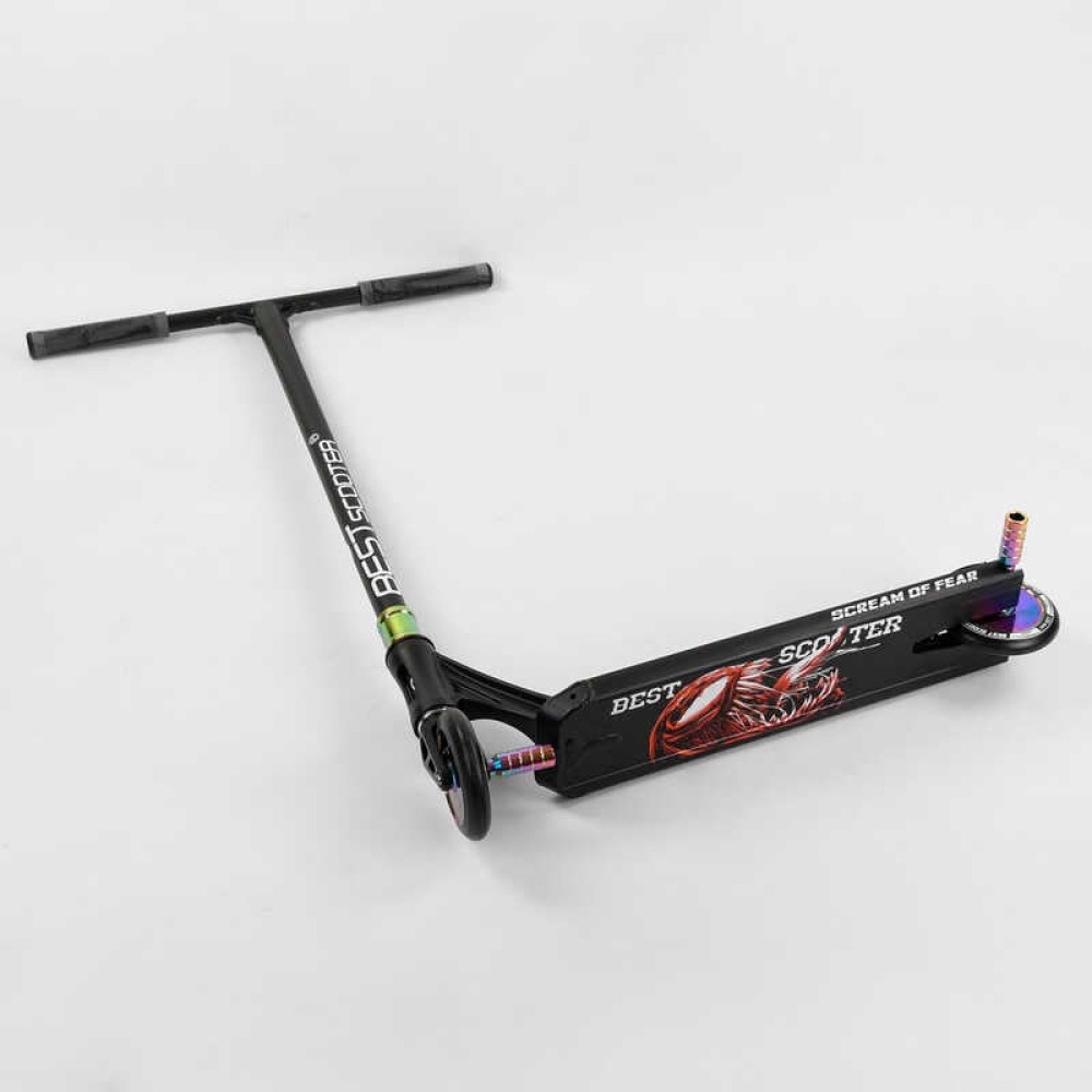 Самокат трюковий 97683 Best Scooter (4) "SIMBIOTE" HIC-система, ПЕГИ, алюмінієвий диск і дека, колеса 120 мм PU, ширина керма - 57 см, в коробці