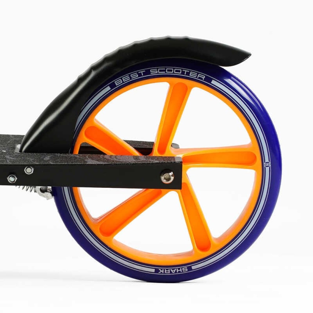 Самокат двоколісний "Best Scooter" SH-10042 (4) "SHARK", з ручним гальмом, затискач керма, колеса PU - 20 см, 1 амортизатор, в коробці