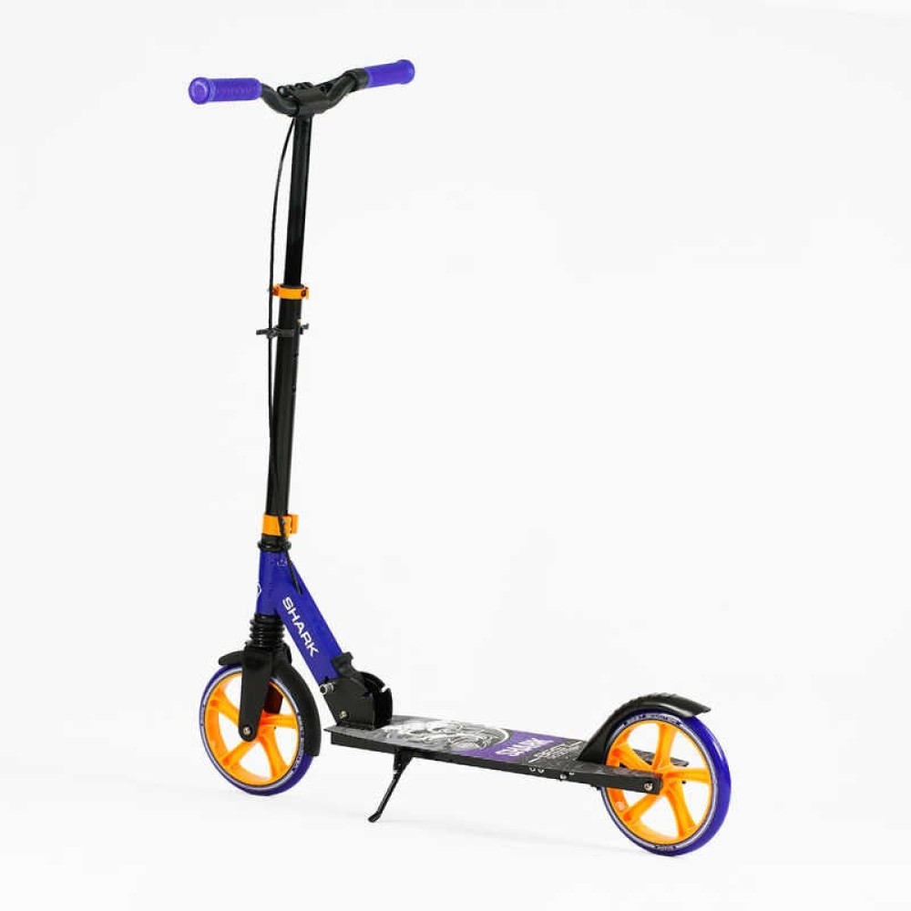 Самокат двоколісний "Best Scooter" SH-10042 (4) "SHARK", з ручним гальмом, затискач керма, колеса PU - 20 см, 1 амортизатор, в коробці
