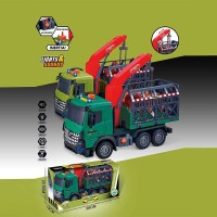 Машина музична 687-61 C (24/2) 2 кольори, "Вантажівка", підсвічування, звукові ефекти, інерція, рухомі деталі, фігурки тварин, в коробці, ВИДАЄТЬСЯ МІКС