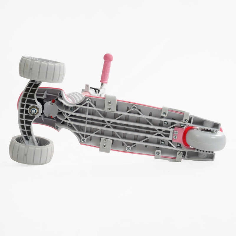 Самокат 5в1 P-63700 Best Scooter, з ДОП. КОЛЕСАМИ, захисний бампер, PU колеса зі світлом, в коробці