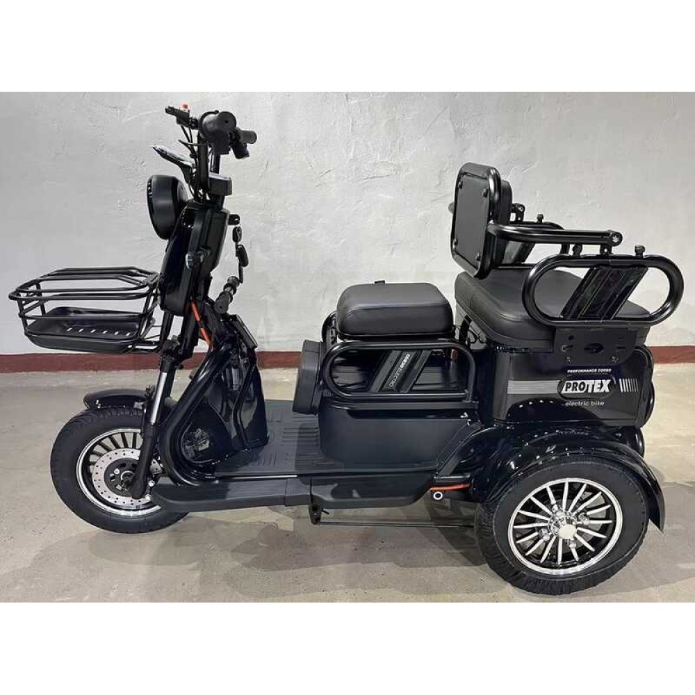 Електричний трицикл Corso «PROTEX» PRX-602140 (1) + 1 ЯЩИК АКУМ двигун 1000W, акумулятор 72V/23Ah, колеса 300-10, в коробці