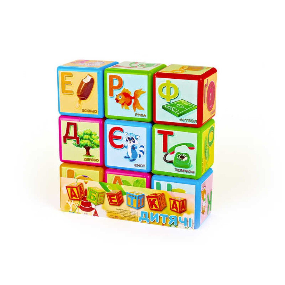гр Кубики "Абетка" 9 шт укр. велика (21) 14043 "M Toys"