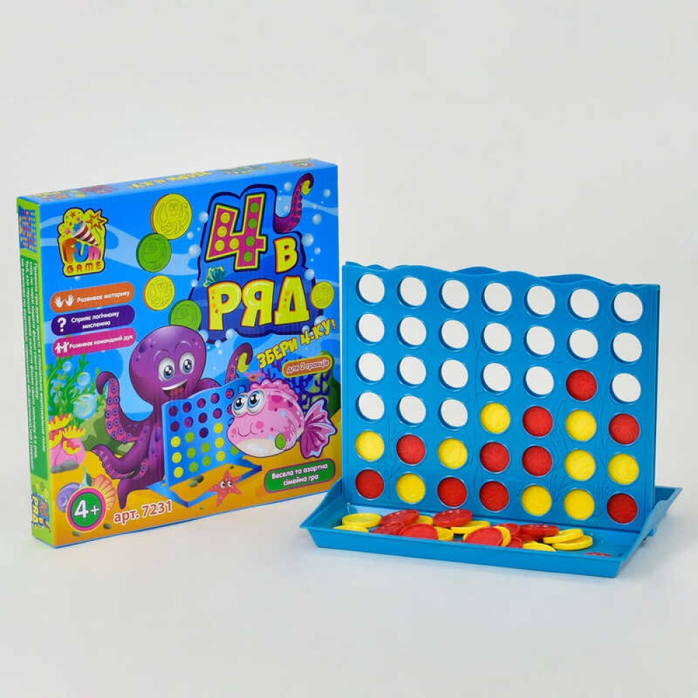 гр Настільна гра "4 в ряд" 7231 (12) "4FUN Game Club", в коробці