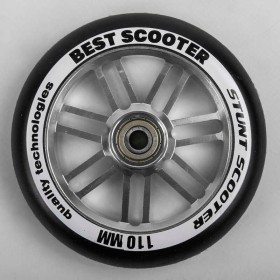 Колесо для трюкового самоката WH - 9604/110 (90) "Best Scooter", колір СРІБНИЙ, 110 мм PU, підшипник ABEC-9