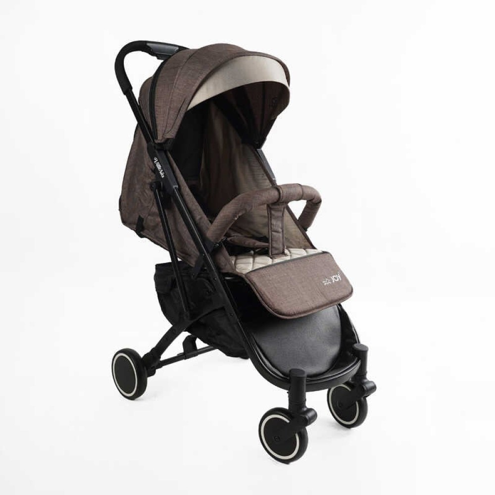Візок прогулянковий дитячий JOY Vittoria 71055 колір КОРИЧНЕВИЙ ЛЬОН, рама алюмінієва, футкавер, телескопічна ручка