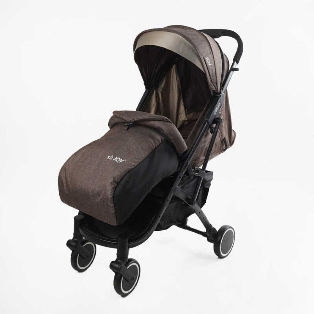Візок прогулянковий дитячий JOY Vittoria 71055 колір КОРИЧНЕВИЙ ЛЬОН, рама алюмінієва, футкавер, телескопічна ручка