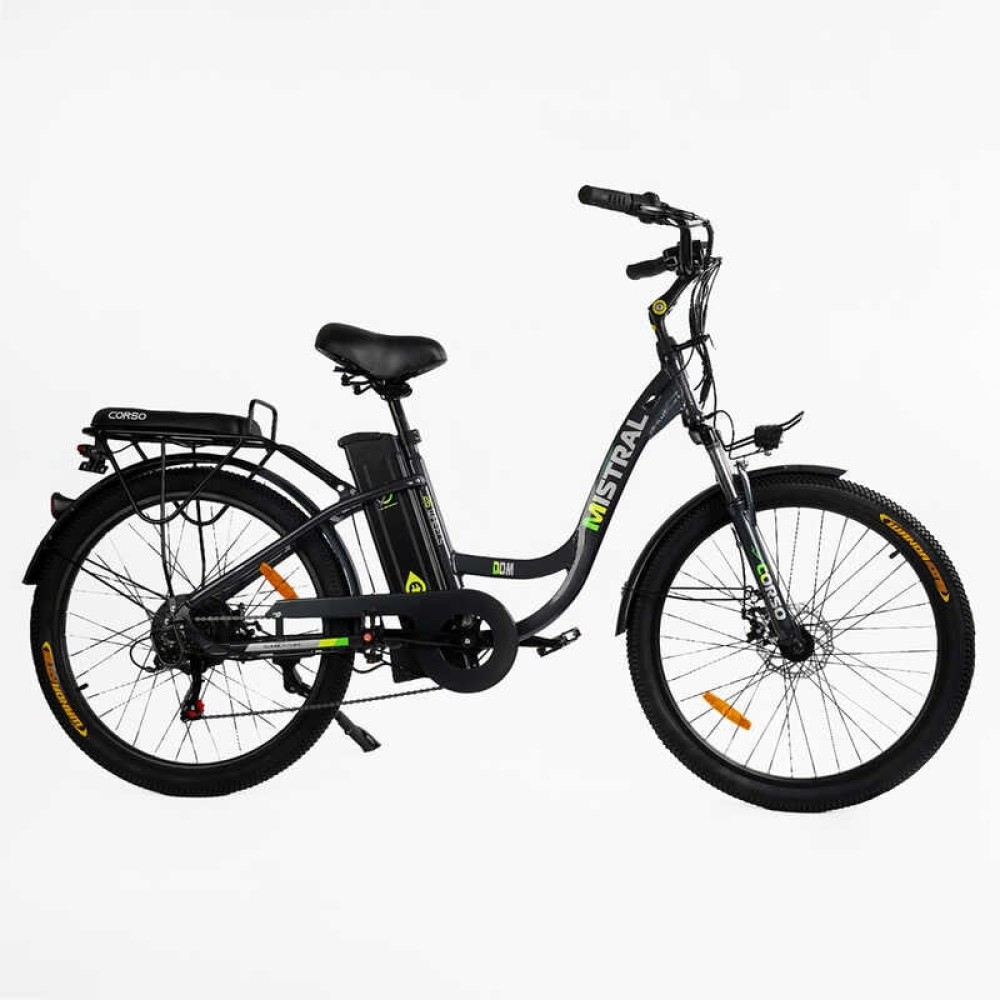 Електровелосипед Corso Mistral 500W 48V, Shimano, амортизація, багажник