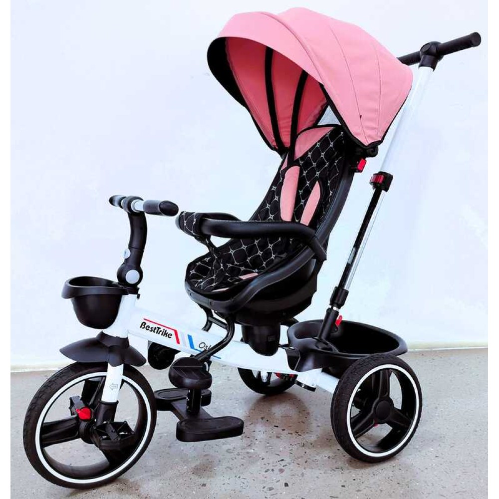 Велосипед 6390 – 16-002 BestTrike "Oscar" ПОВОРОТНЕ СИДІННЯ, КЕРМО СКЛАДАЄТЬСЯ, КОЛЕСА З ПРОГУМОВАНИМ PU, КОШИК, ТЕЛЕСКОПІЧНА РУЧКА