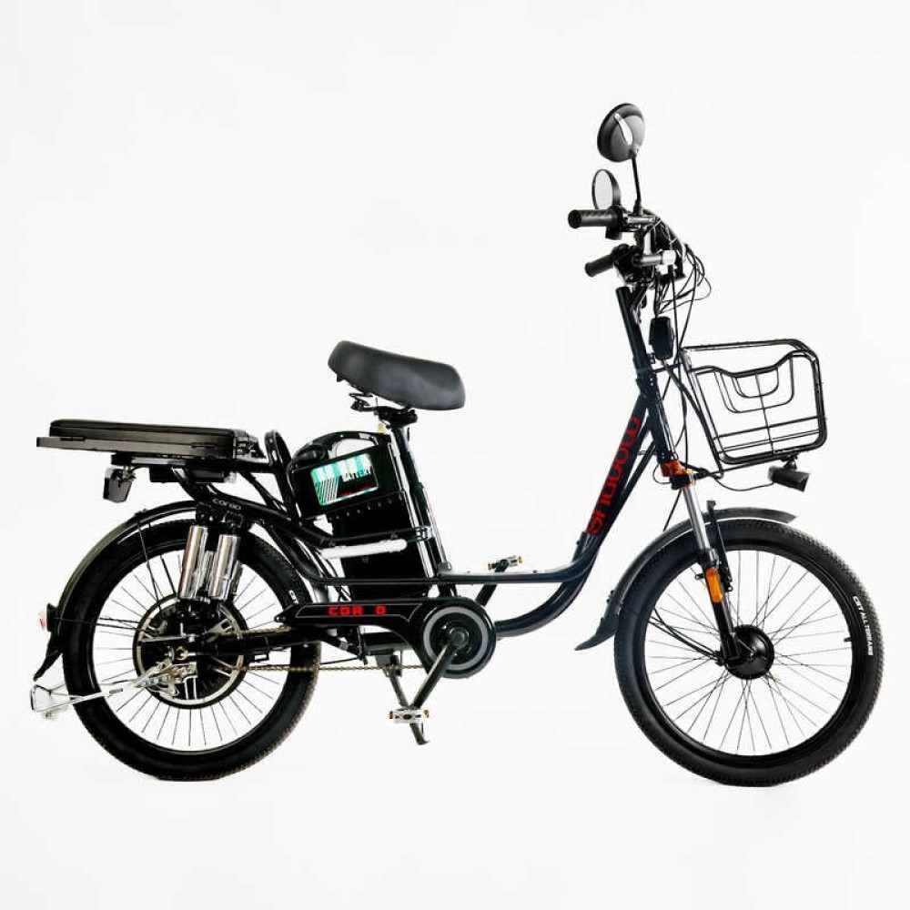 Електровелосипед Corso Shadow SH-9038-7 / 9083-7 / с-31 22" 500W 48V/20Ah, сигналізація, кошик 