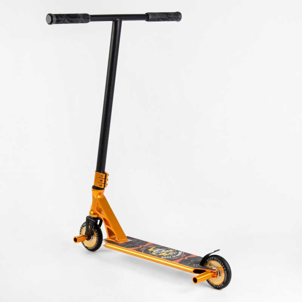 Самокат трюковий 23015 Best Scooter (4) HIC-система, ПЕГИ, алюмінієвий диск та дека, АНОДОВАНЕ ФАРБУВАННЯ, колеса PU, d = 110мм, ширина керма - 60 см